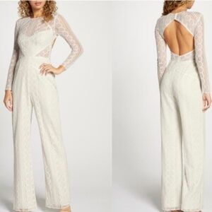 By Watters $850 Curtis Long Sleeve Lace Jumpsuit
